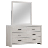 Orleans Furniture - Coaster - Brantford 6-drawer Dresser with Mirror Coastal White - 207053M